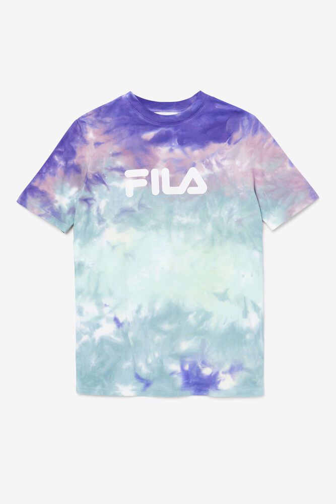 Fila Alivia Tie Dye T-Shirt Blue - Womens - 64571LMIU